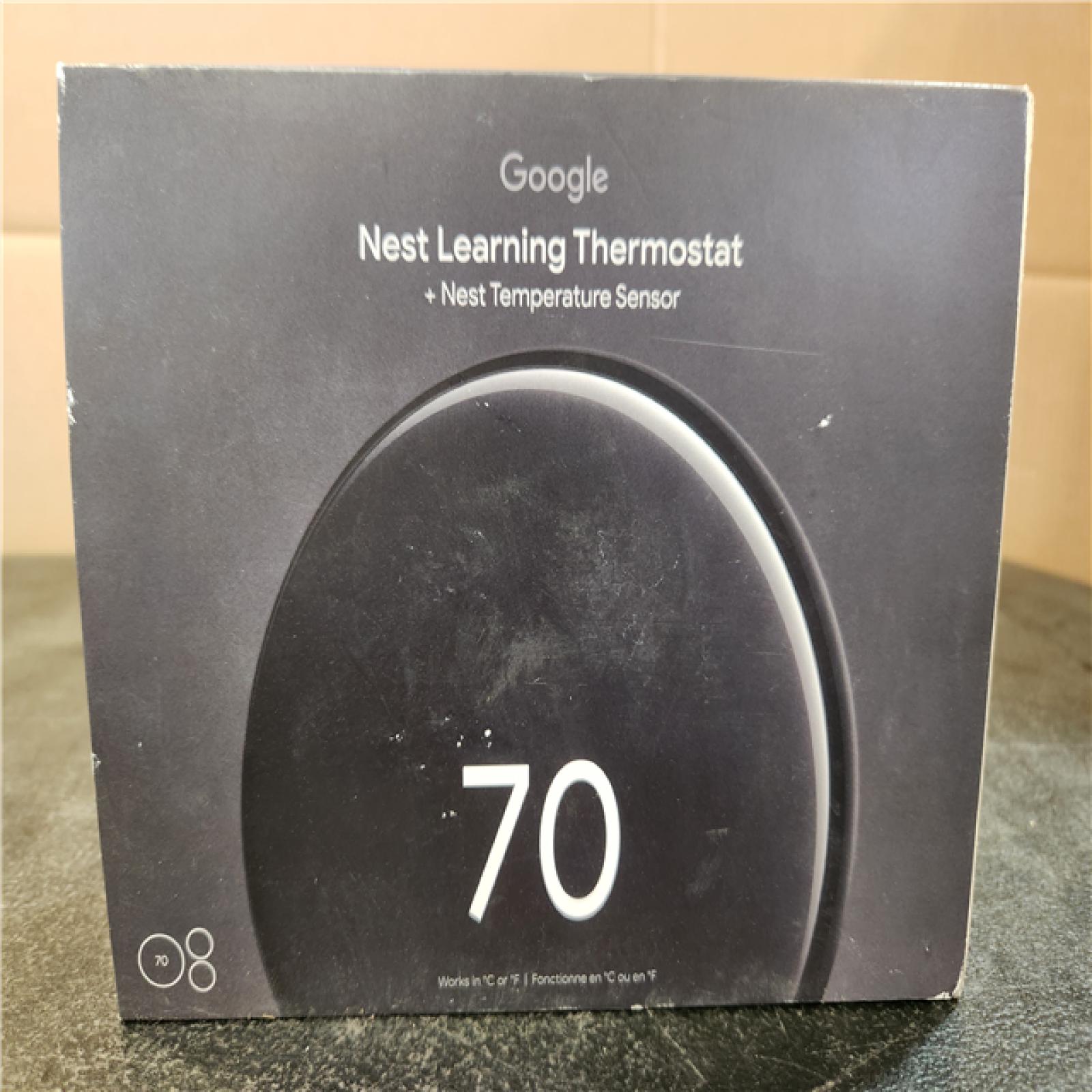 Phoenix Google Nest Learning Thermostat (4th Gen) with Nest Temperature Sensor (2nd Gen) 2-Pack - Polished Obsidian