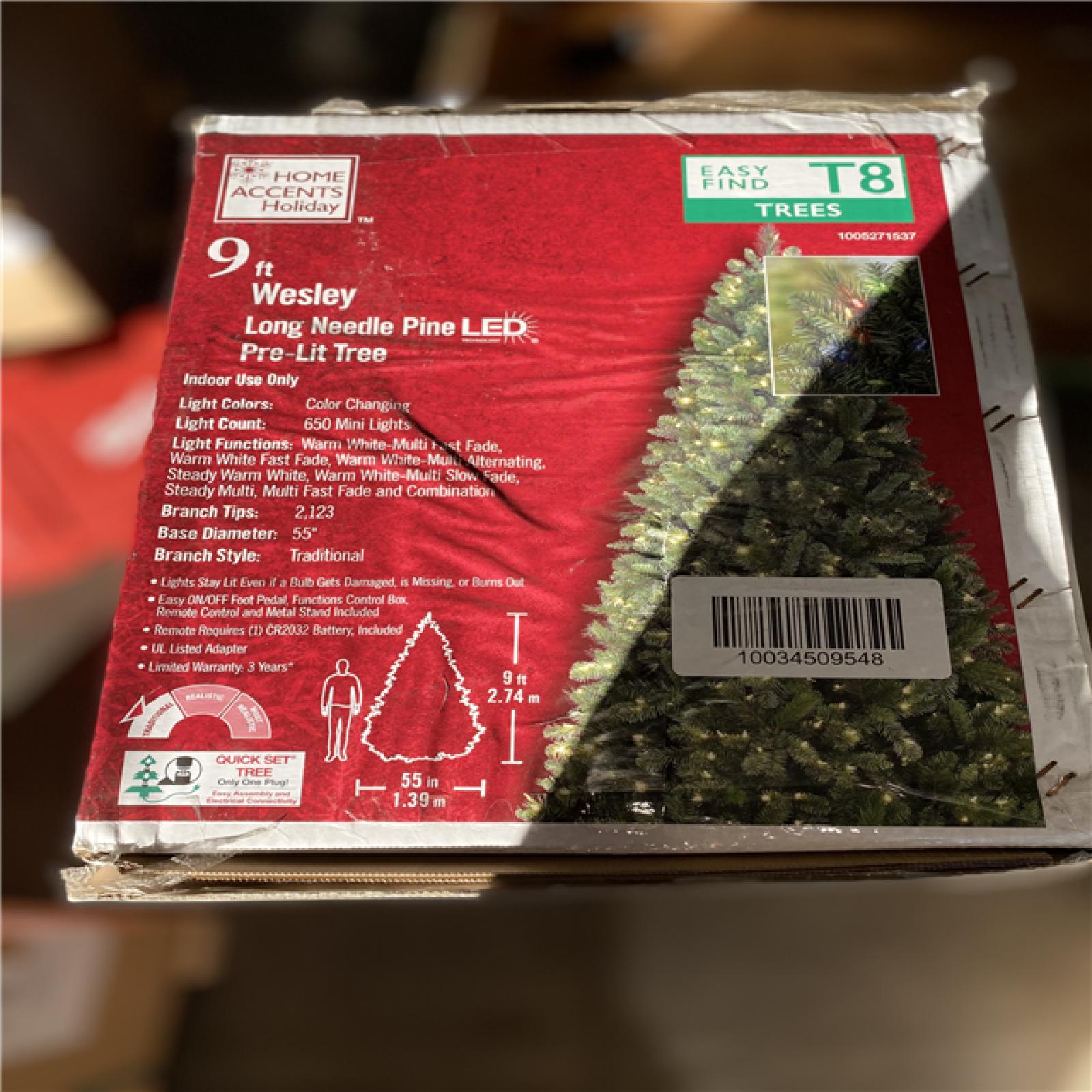 NEW! - Home Accents Holiday 9 ft. Pre-Lit LED Wesley Pine Artificial Christmas Tree