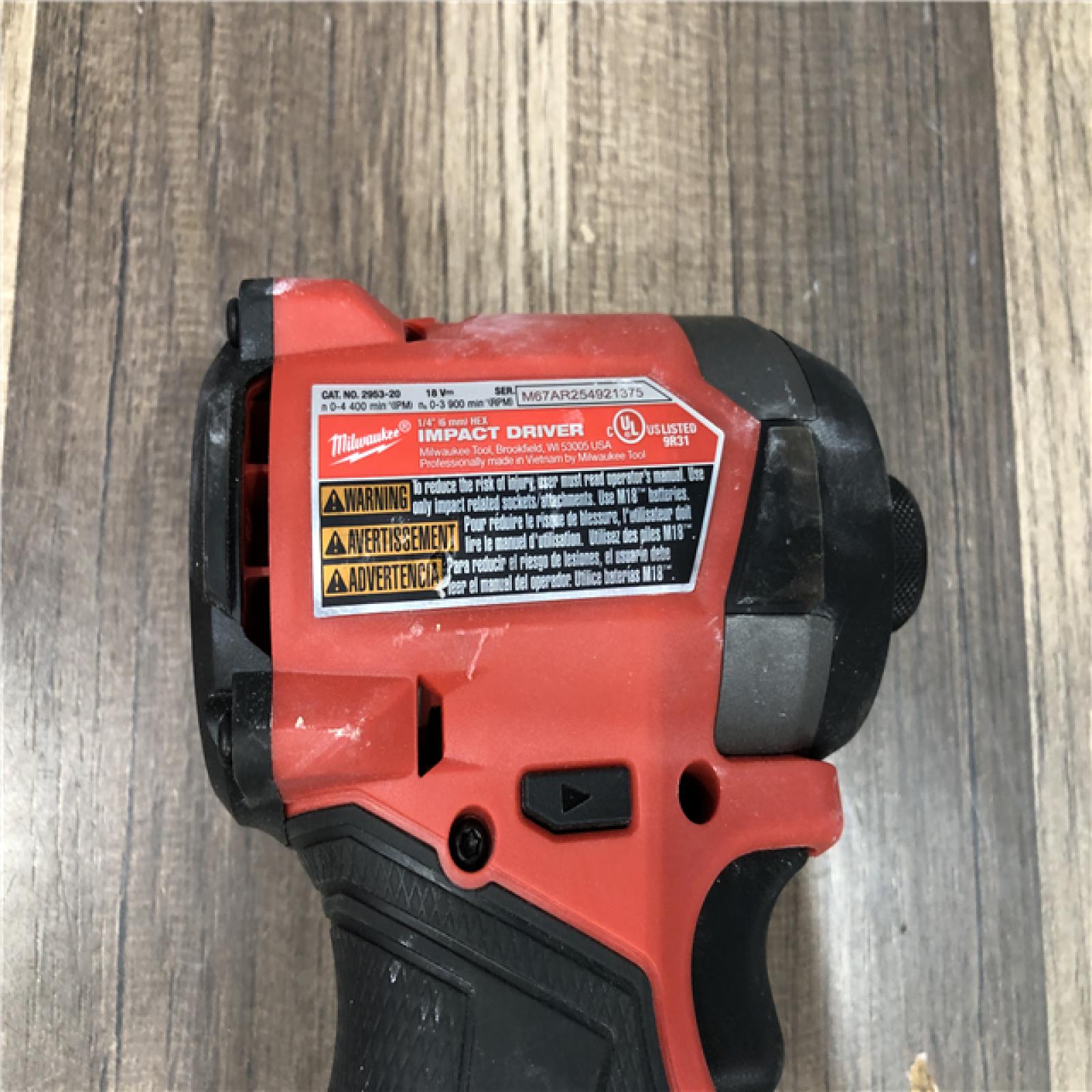AS-IS Milwaukee FUEL 18V Lithium-Ion Brushless Cordless 1/4 in. Hex Impact Driver (Tool-Only)