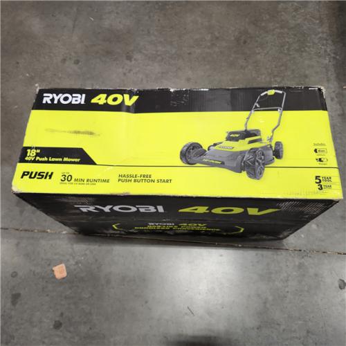 AS-IS RYOBI 40-Volt 18 in. 2-in-1 Cordless Battery Walk Behind Push Lawn Mower with 6.0 Ah Battery and Charger