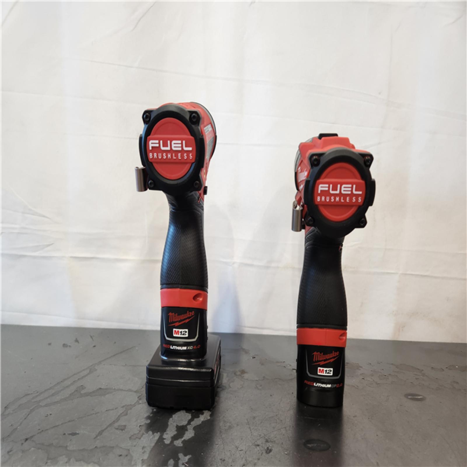 AS-IS- Milwaukee 12V Brushless Hammer Drill and Impact Driver Combo Kit