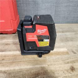 HOUSTON LOCATION - AS-IS Milwaukee 100 ft. REDLITHIUM Lithium-Ion USB Green Rechargeable Cross Line Laser Level with Charger