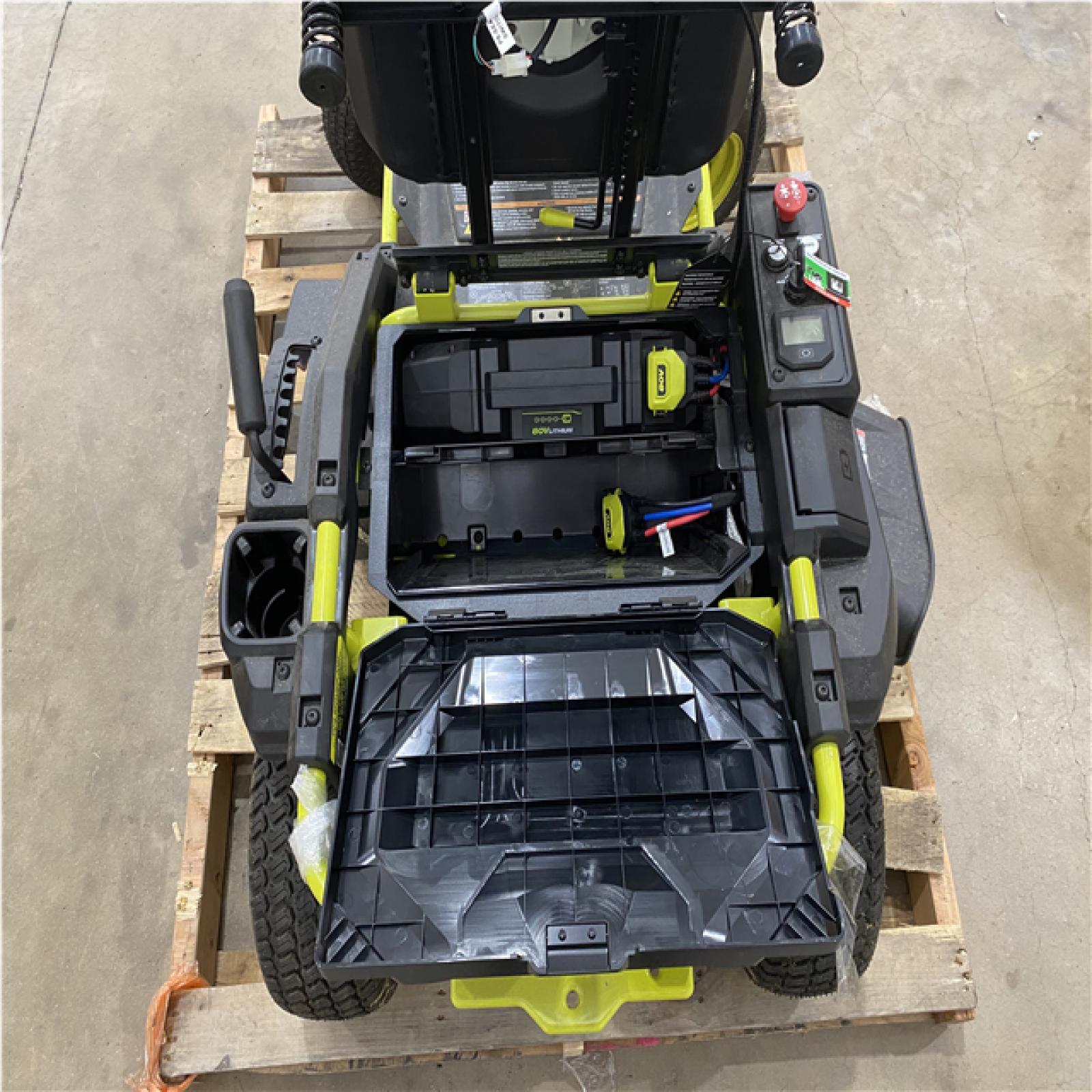 Houston Location - AS-IS Tool Pallet RYOBI 80V HP R1 SIT DOWN MOWER