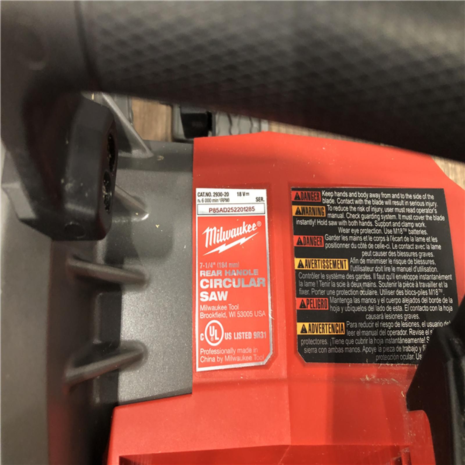 AS-IS Milwaukee FUEL 18V Lithium-Ion Cordless 7-1/4 in. Rear Handle Circular Saw (Tool-Only)