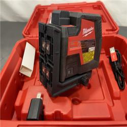 AS-IS - MILWAUKEE 100 Ft. REDLITHIUM Lithium-Ion USB Green Rechargeable Cross Line Laser Level Kit