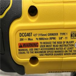 AS-IS DEWALT 20-Volt MAX Cordless Brushless 4-1/2 in. Angle Grinder with Slide Switch (Tool Only)