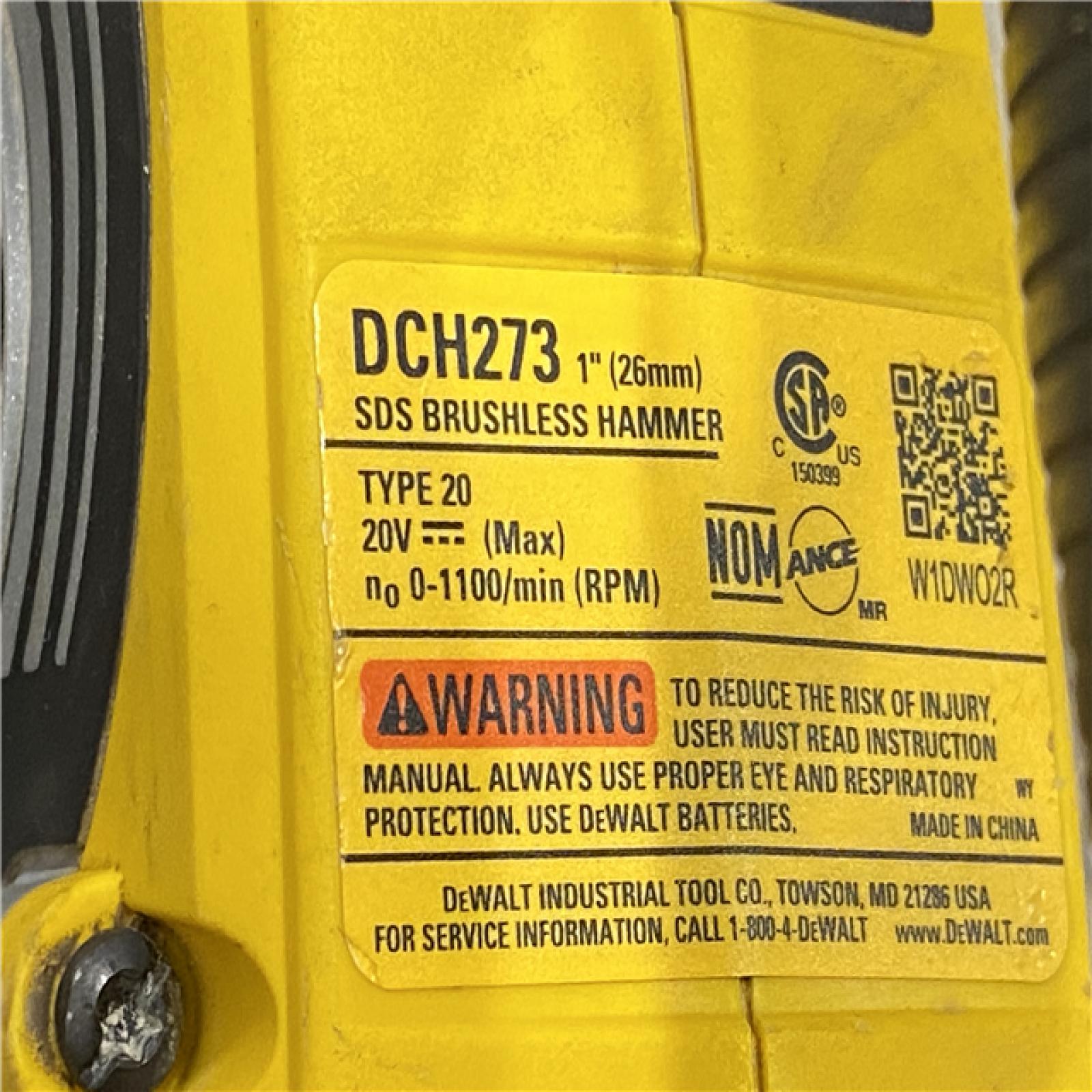 AS-IS DEWALT 20V MAX XR Cordless Brushless 1 in. SDS Plus L-Shape Rotary Hammer (Tool Only)