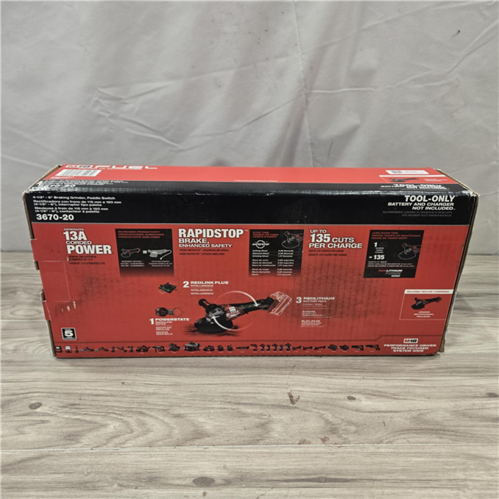 NEW! - Milwaukee M18 FUEL 4-1/2-6 Cordless Braking Grinder (Tool-Only)