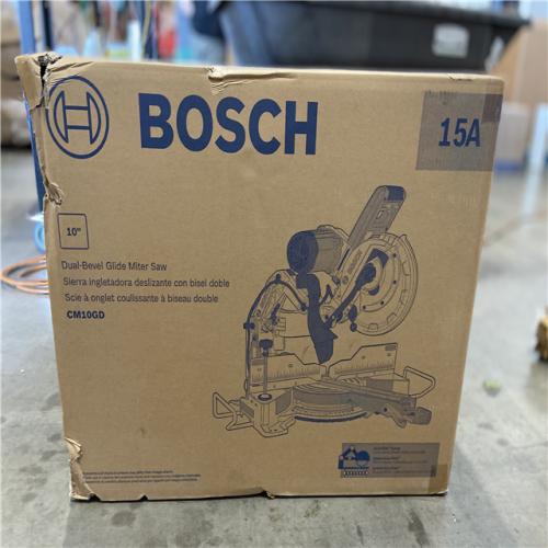 AS-IS - Bosch 15 Amp Corded 10 in. Dual-Bevel Sliding Glide Miter Saw with 60-Tooth Carbide Saw Blade