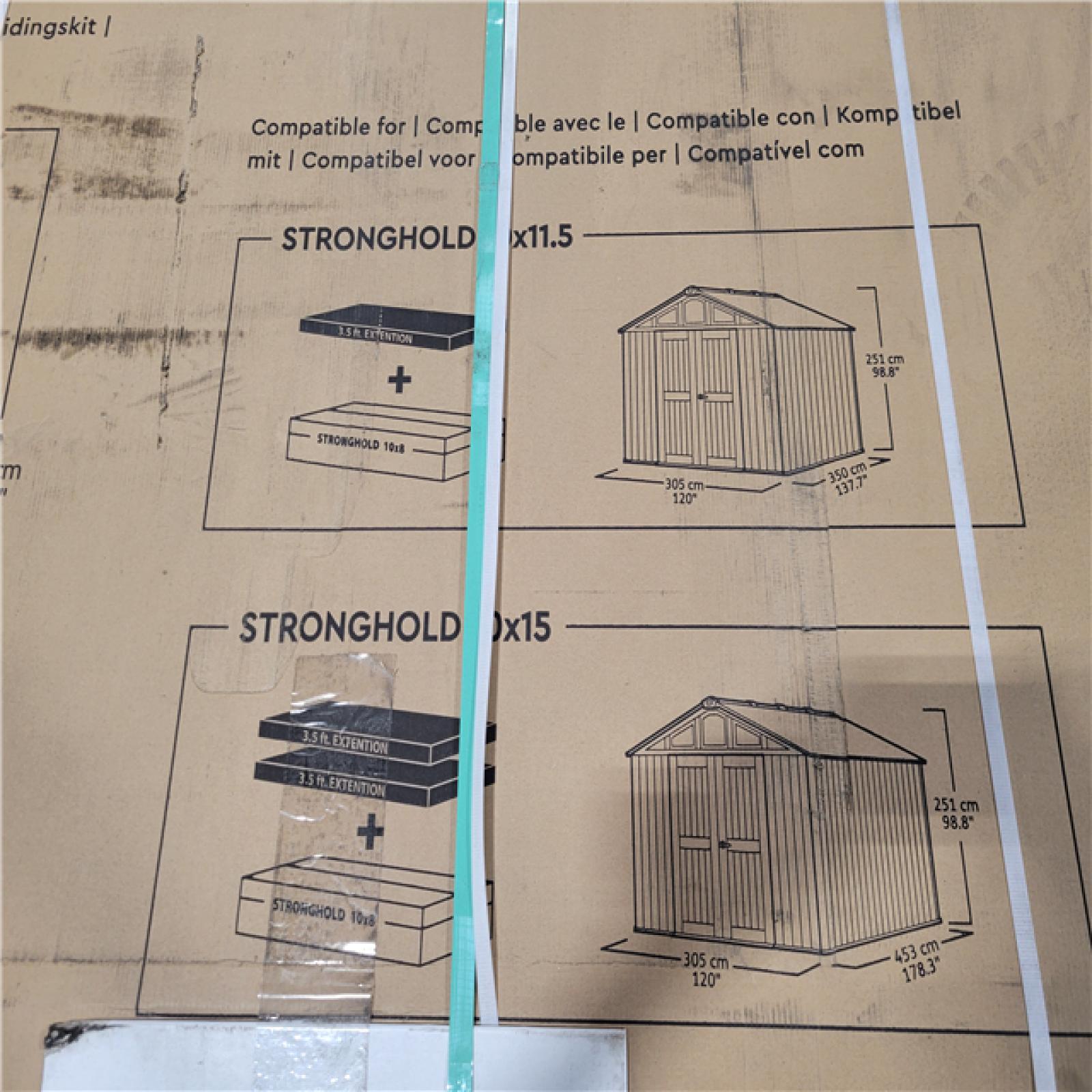 CALIFORNIA NEW STRONGHOLD STORAGE SHED 10X8 W/ STRONGHOLD 3.5 FT. EXTENSION KIT