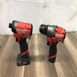 AS-IS Milwaukee FUEL 12-Volt Lithium-Ion Brushless Cordless Hammer Drill and Impact Driver Combo Kit