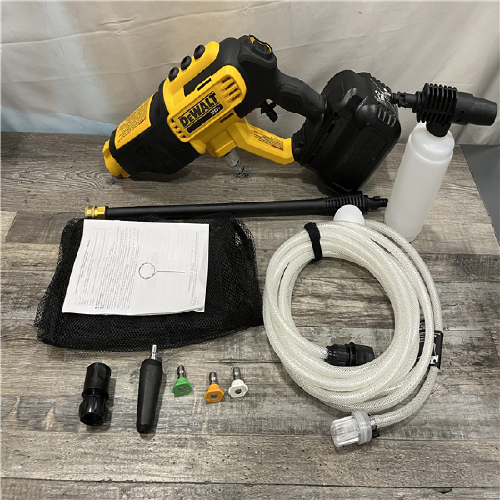 AS-IS DEWALT 20V MAX 550 PSI 1.0 GPM Cold Water Cordless Power Cleaner with 4-Nozzles (Tool Only)