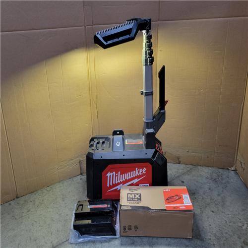 CALIFORNIA AS-IS NEW MILWAUKEE DUAL POWER COMPACT TOWER LIGHT W/ BATTERY & CHARGER