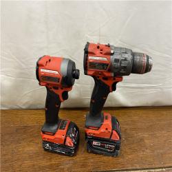 AS-IS MILWAUKEE M18 FUEL 18V Lithium-Ion Brushless Cordless Hammer Drill and Impact Driver Combo Kit (2-Tool) with 2 Batteries