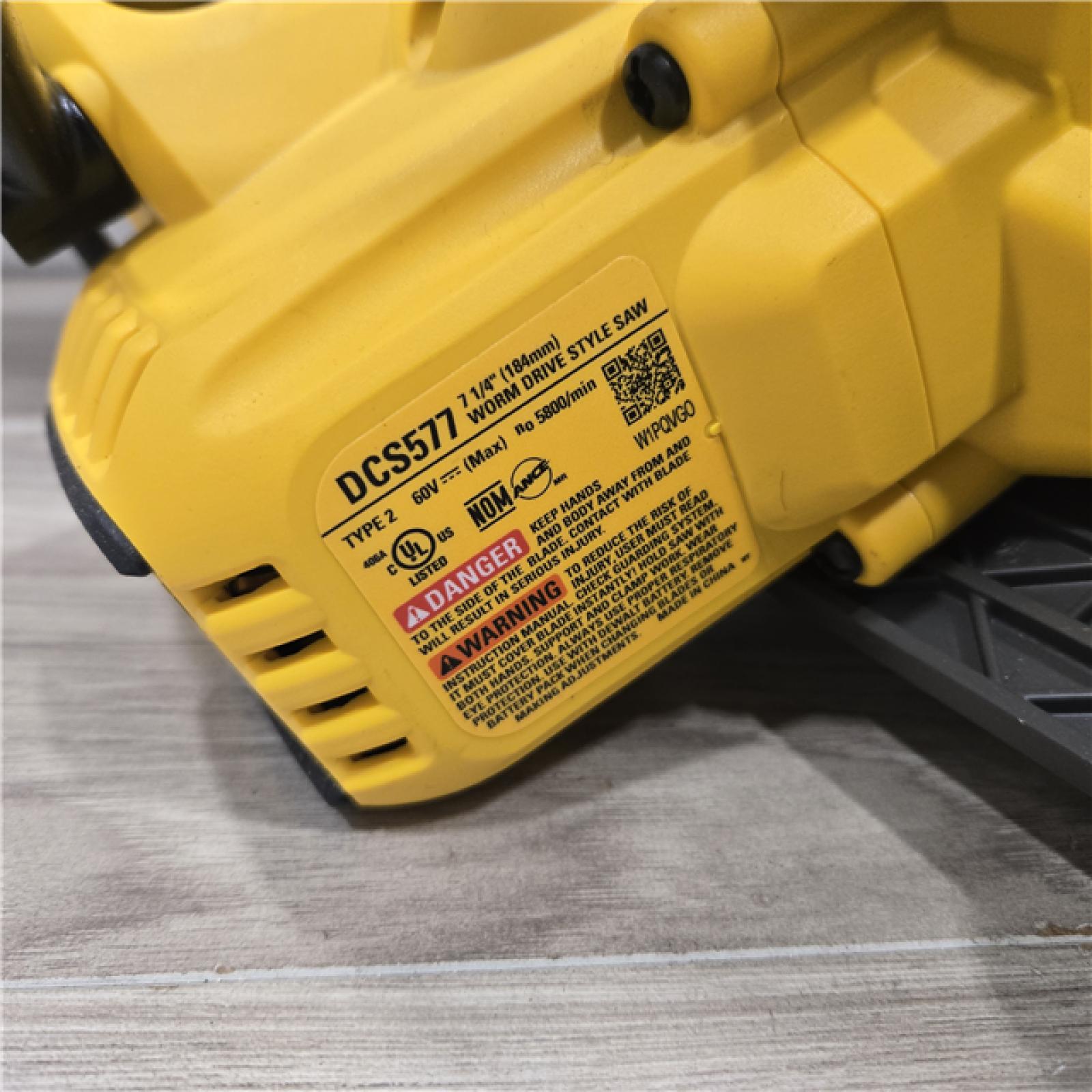 AS-IS DeWalt FLEXVOLT 60V MAX Lithium-Ion Cordless 7-1/4 in. Wormdrive Style Circular Saw Kit