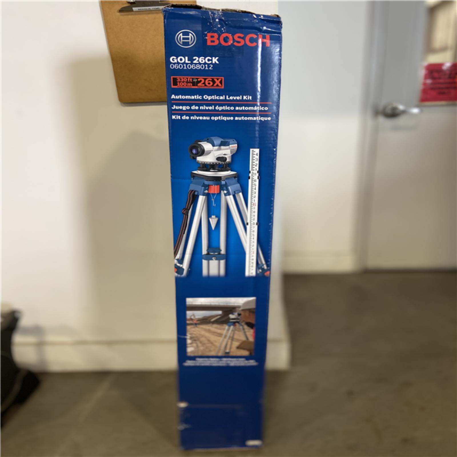 AS-IS - Bosch 8 in. Automatic Optical Level Kit with 26x Magnification Power Lens (5-Piece)