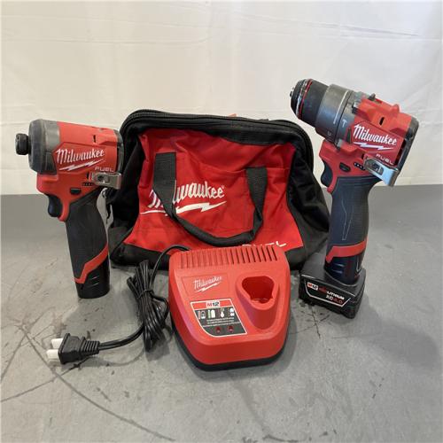 AS-IS - Milwaukee M12 FUEL 12-Volt Lithium-Ion Brushless Cordless Hammer Drill and Impact Driver Combo Kit