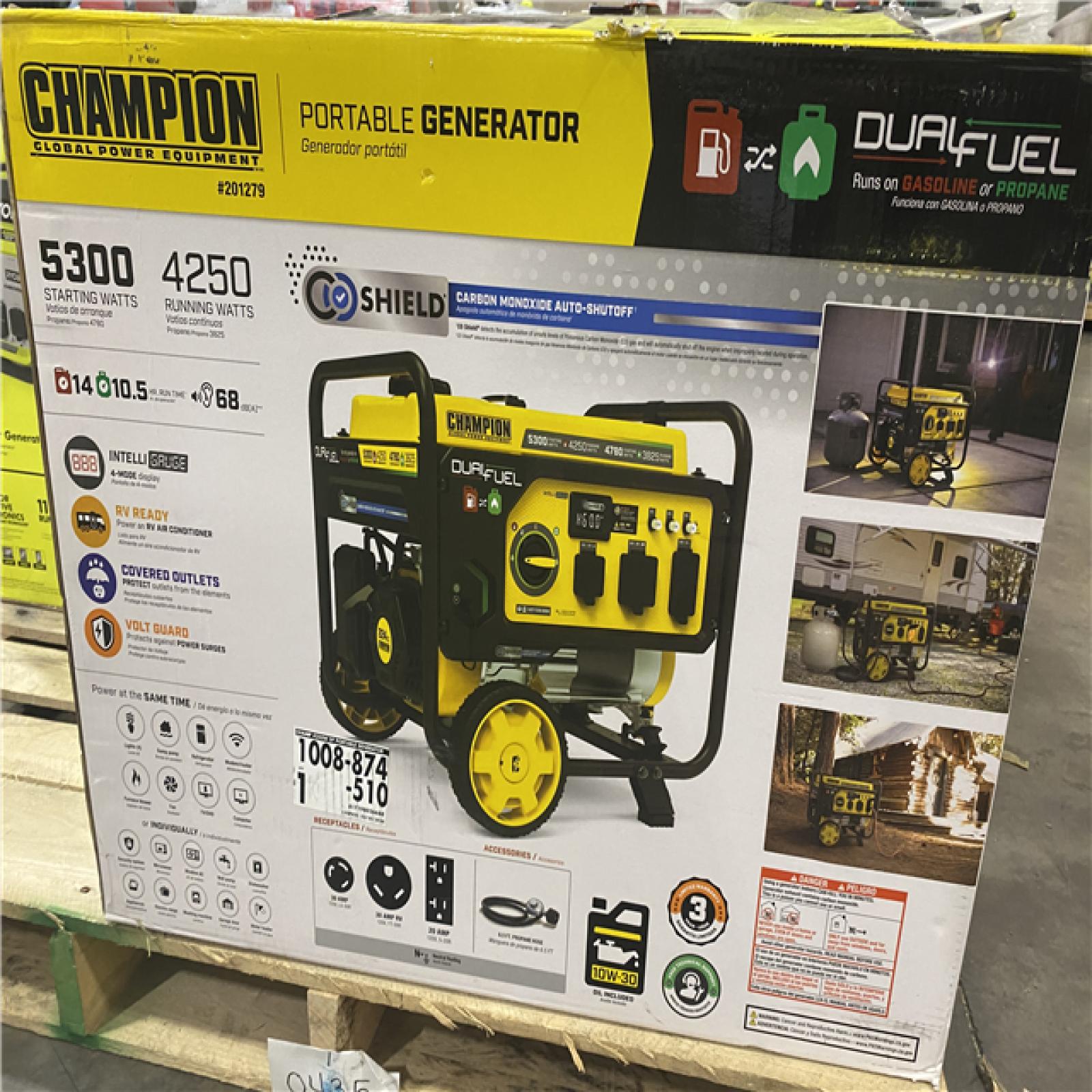 Dallas Location - As-Is Champion 201279 5300W Dual Fuel Generator