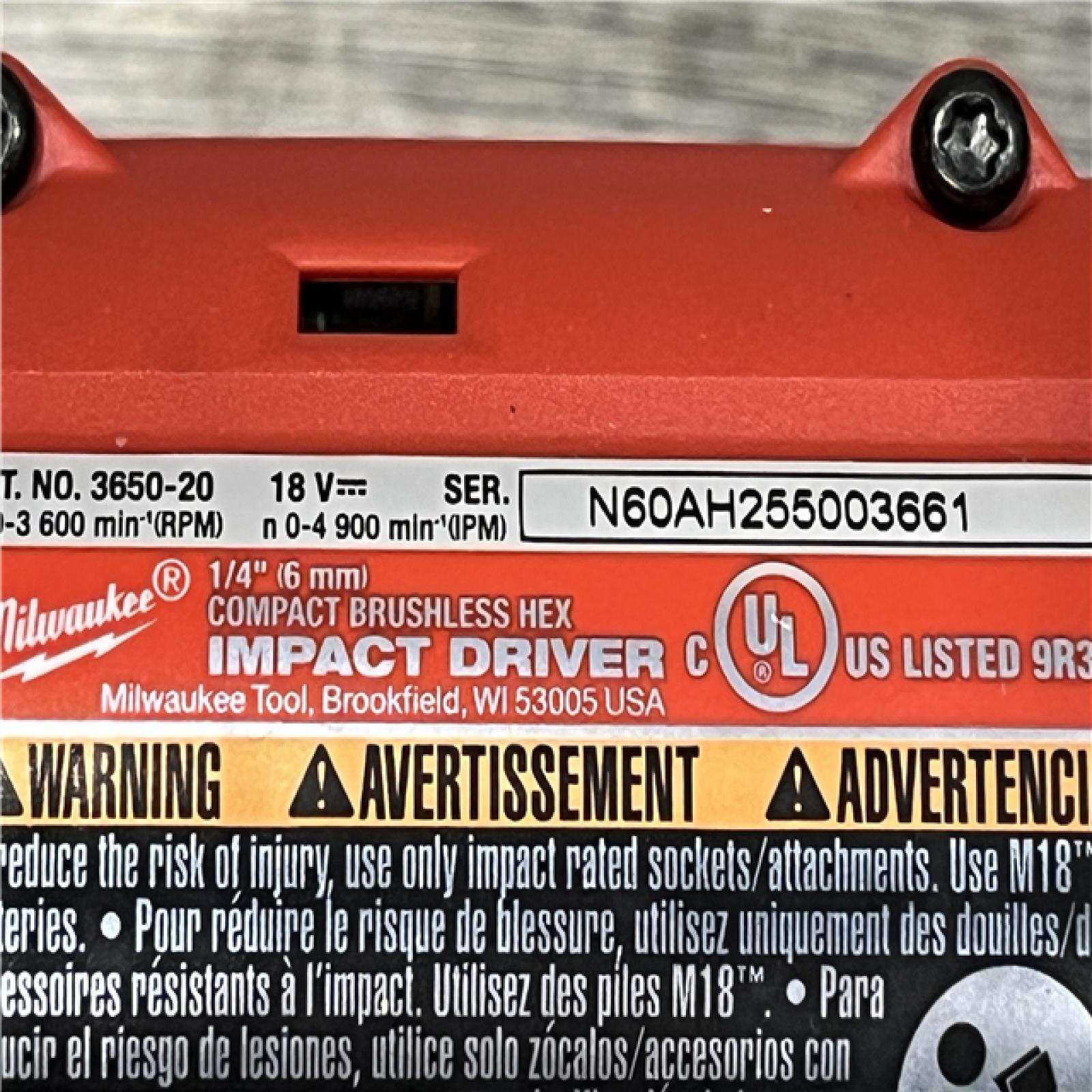 AS-IS Milwaukee 18-Volt Lithium-Ion Compact Brushless Cordless 1/4 in. Impact Driver Kit