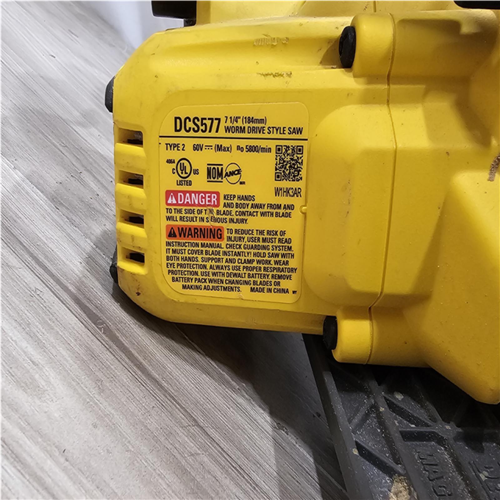 AS-IS DEWALT FLEXVOLT 60V MAX Cordless Brushless 7-1/4 in. Wormdrive Style Circular Saw (Tool Only)
