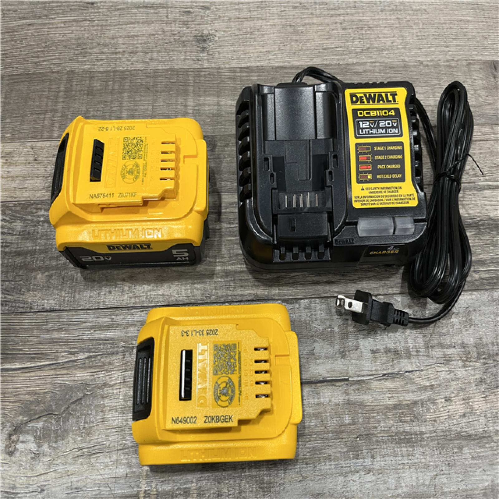 AS-IS DEWALT 20V MAX Lithium-Ion Battery Kit with 5.0Ah and 2.0Ah Battery and Charger