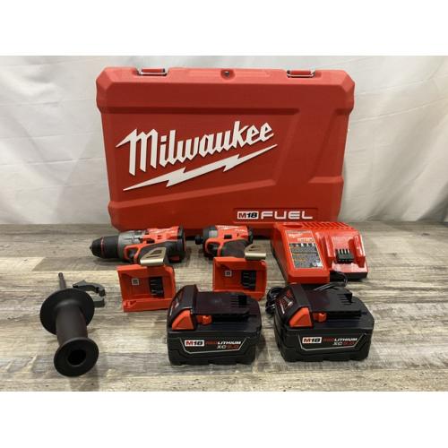 AS-IS Milwaukee FUEL 18V Lithium-Ion Brushless Cordless Hammer Drill and Impact Driver Combo Kit