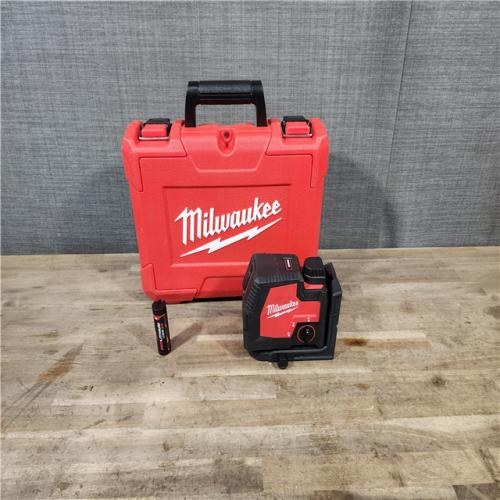 HOUSTON LOCATION - AS-IS MILWAUKEE 100 Ft. REDLITHIUM Lithium-Ion USB Green Rechargeable Cross Line Laser Level