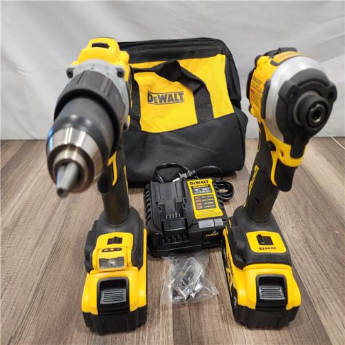LIKE NEW! - DEWALT 20V MAX XR Hammer Drill and ATOMIC Impact Driver 2 Tool Cordless Combo Kit with (2) 4.0Ah Batteries, Charger