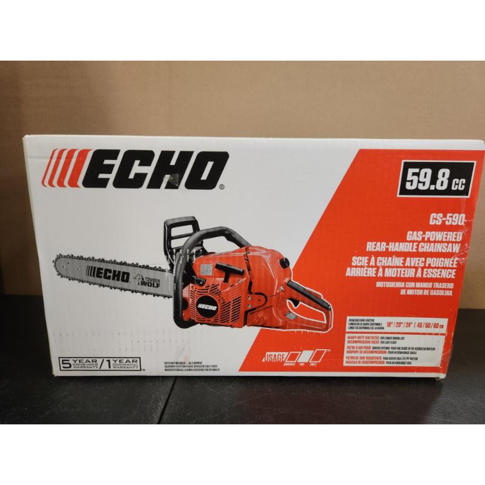 Phoenix NEW ECHO 20 in. 59.8 cc Gas 2-Stroke Rear Handle Timber Wolf Chainsaw (SEALED)
