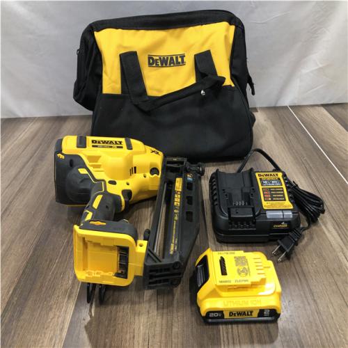AS-IS DEWALT 20V MAX XR 16-Gauge Electric Cordless Angled Finishing Nailer Kit