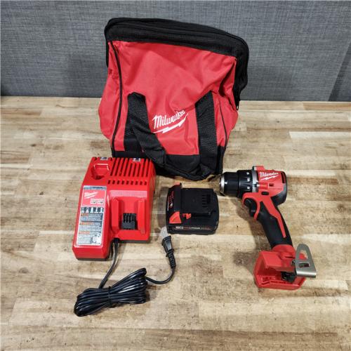HOUSTON LOCATION - AS - IS Milwaukee 18V Lithium-Ion Brushless Cordless 1/2 in. Compact Drill/Driver with kit