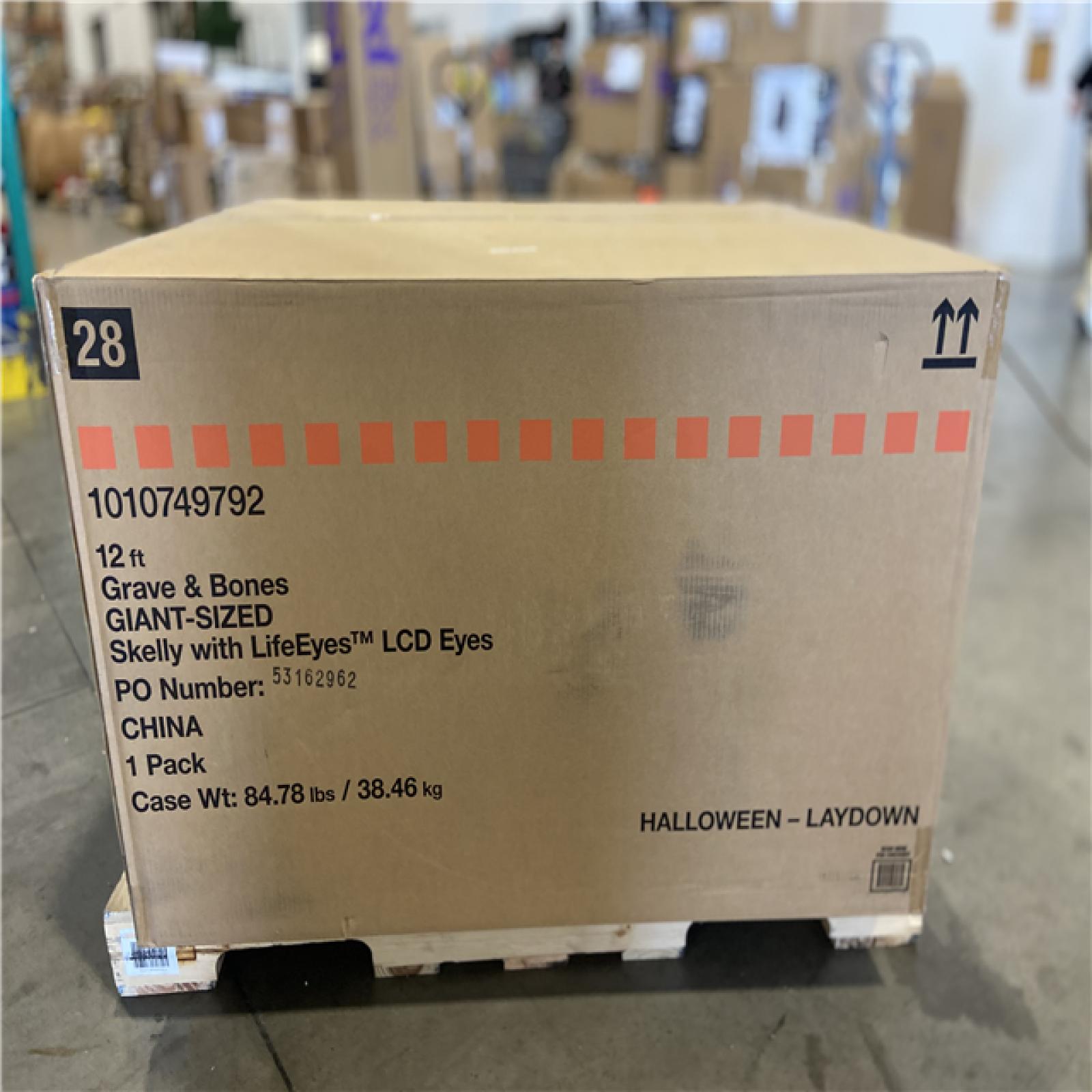 DALLAS LOCATION - Home Accents Holiday 12 ft. Grave & Bones Giant-Sized Skelly with LifeEyes™ LCD Eyes H5