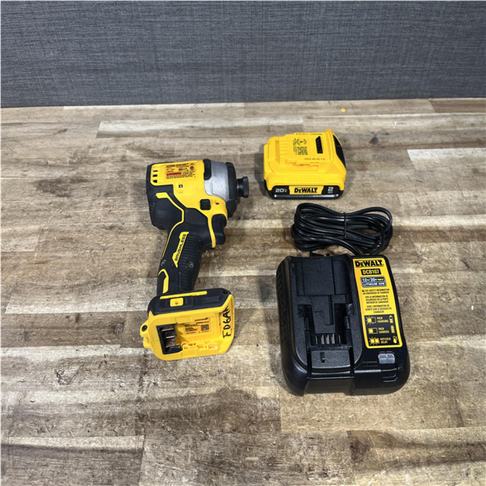 Houston Location AS-IS DEWALT Atomic 20V Max Lithium-Ion Brushless Cordless Compact 1/4 in. Impact Driver Kit