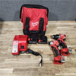 HOUSTON LOCATION - AS - IS Milwaukee 18-Volt Lithium-Ion Brushless Cordless Compact Hammer Drill/Impact Combo Kit