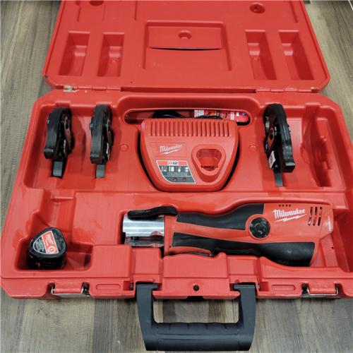 AS-IS Milwaukee  M12 12-Volt Lithium-Ion Force Logic Cordless Press Tool Kit (3 Jaws Included)  1.5 Ah Battery and Hard Case