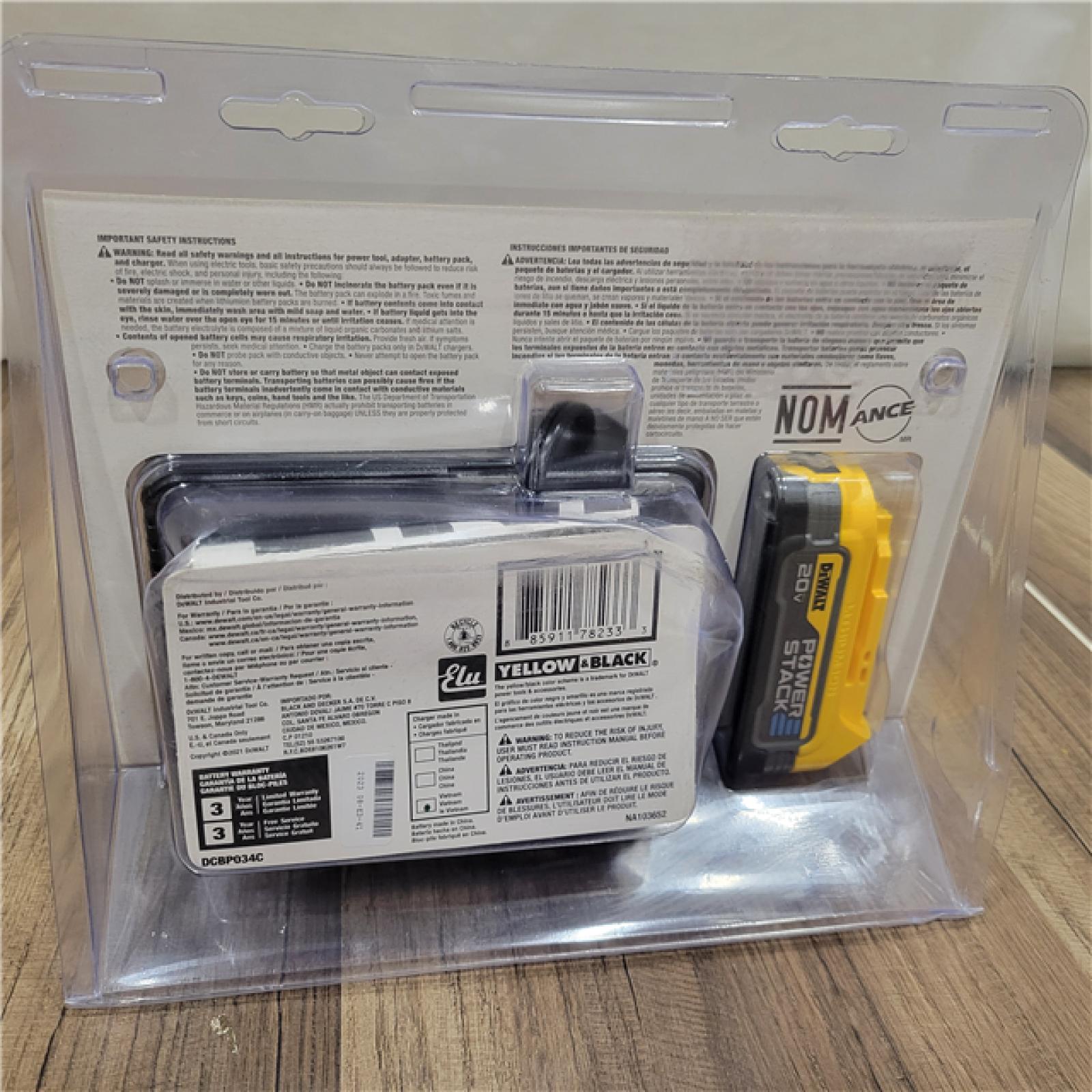 NEW! DEWALT DCBP034C 20V MAX Starter Kit with PowerStack Lithium-Ion Compact Battery and Charger