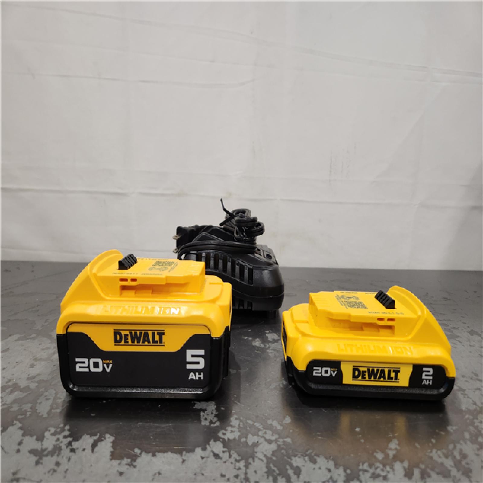AS-IS- DEWALT 20V MAX Lithium-Ion Battery Kit with 5.0Ah and 2.0Ah Battery and Charger