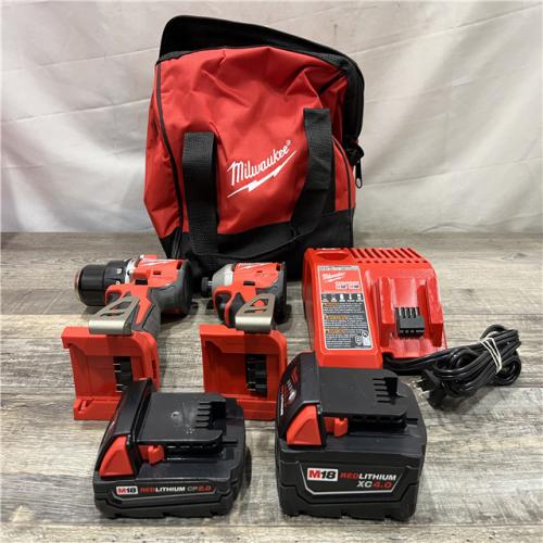 AS-IS Milwaukee 18-Volt Lithium-Ion Brushless Cordless Compact Hammer Drill/Impact Combo Kit