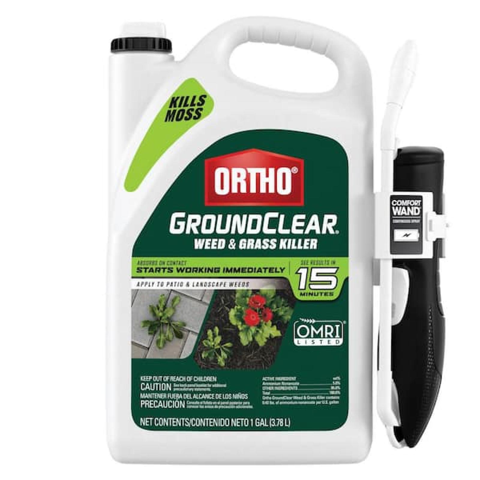 Phoenix NEW Ortho GroundClear Weed and Grass Killer 1 gal. OMRI Listed Spray Ready-to-Use Weed Killer with Comfort Wand 4 Per Box (27-Boxes)