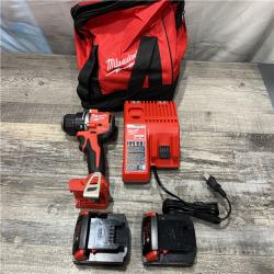 AS-IS Milwaukee 18V Lithium-Ion Brushless Cordless 1/2 in. Compact Drill/Driver Kit