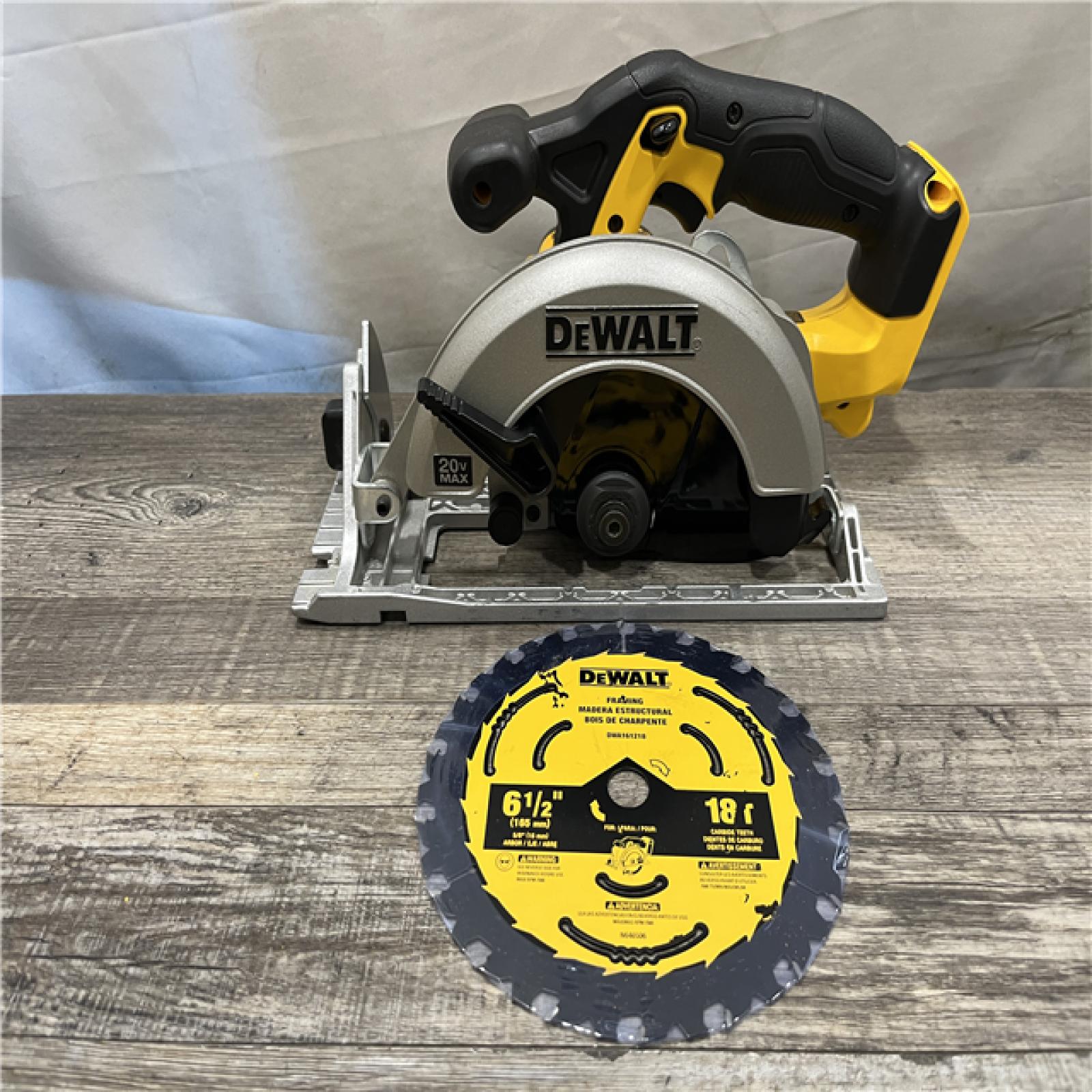 AS-IS DEWALT 20-Volt MAX Lithium-Ion Cordless 6-1/2 in. Circular Saw (Tool-Only)