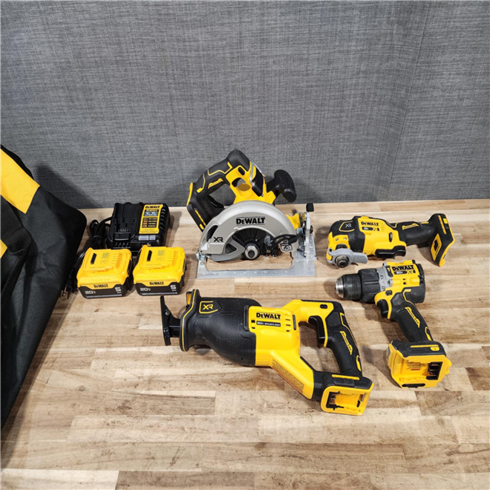 HOUSTON LOCATION - AS-IS DEWALT 20V Lithium-Ion Cordless 4-Tool Combo Kit