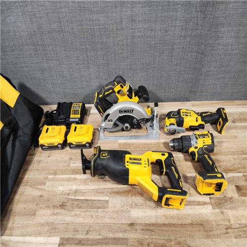 HOUSTON LOCATION - AS-IS DEWALT 20V Lithium-Ion Cordless 4-Tool Combo Kit