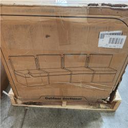 Phoenix LIKE NEW PamaPic Gray 7-Piece Wicker Outdoor Sectional Set with Coffee Table and Gray Cushions