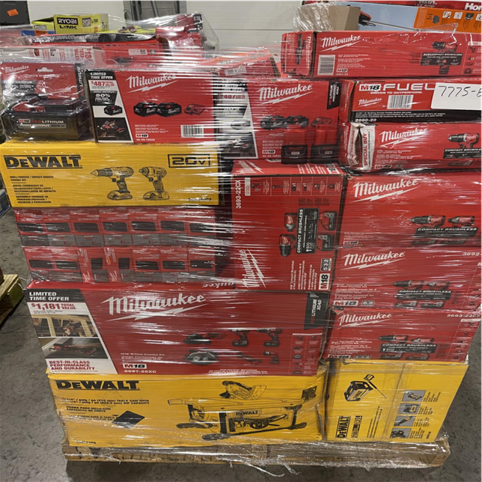 Pittston Location As-Is Power Tools Partial Truckload (11 Pallets) 7775-B
