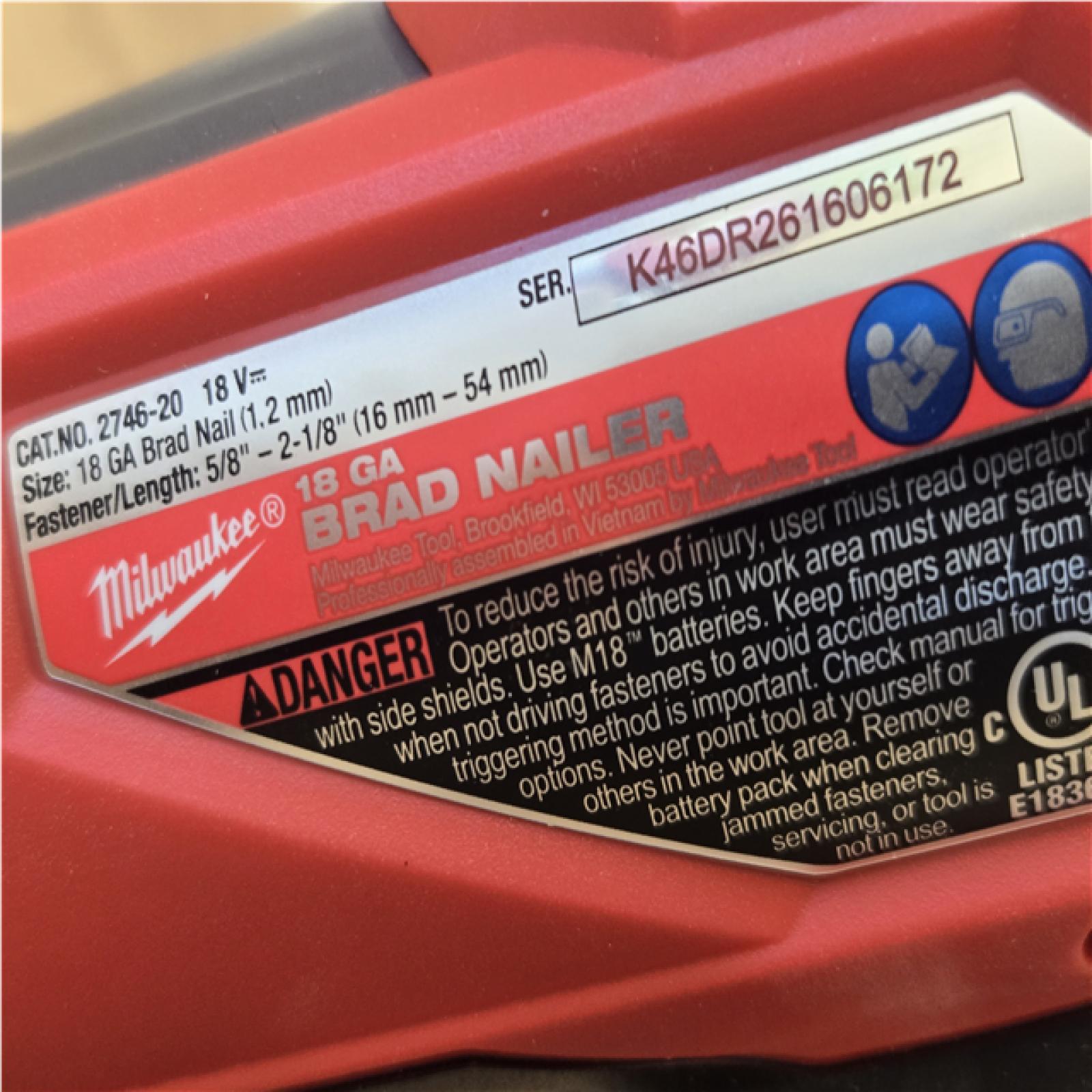 AS-IS Milwaukee FUEL 18-Volt Lithium-Ion Brushless Cordless Gen II 18-Gauge Brad Nailer (Tool-Only)