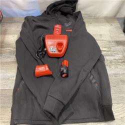 AS-IS Milwaukee Men's 2X-Large 12-Volt Lithium-Ion Cordless Black Heated Jacket Hoodie Kit