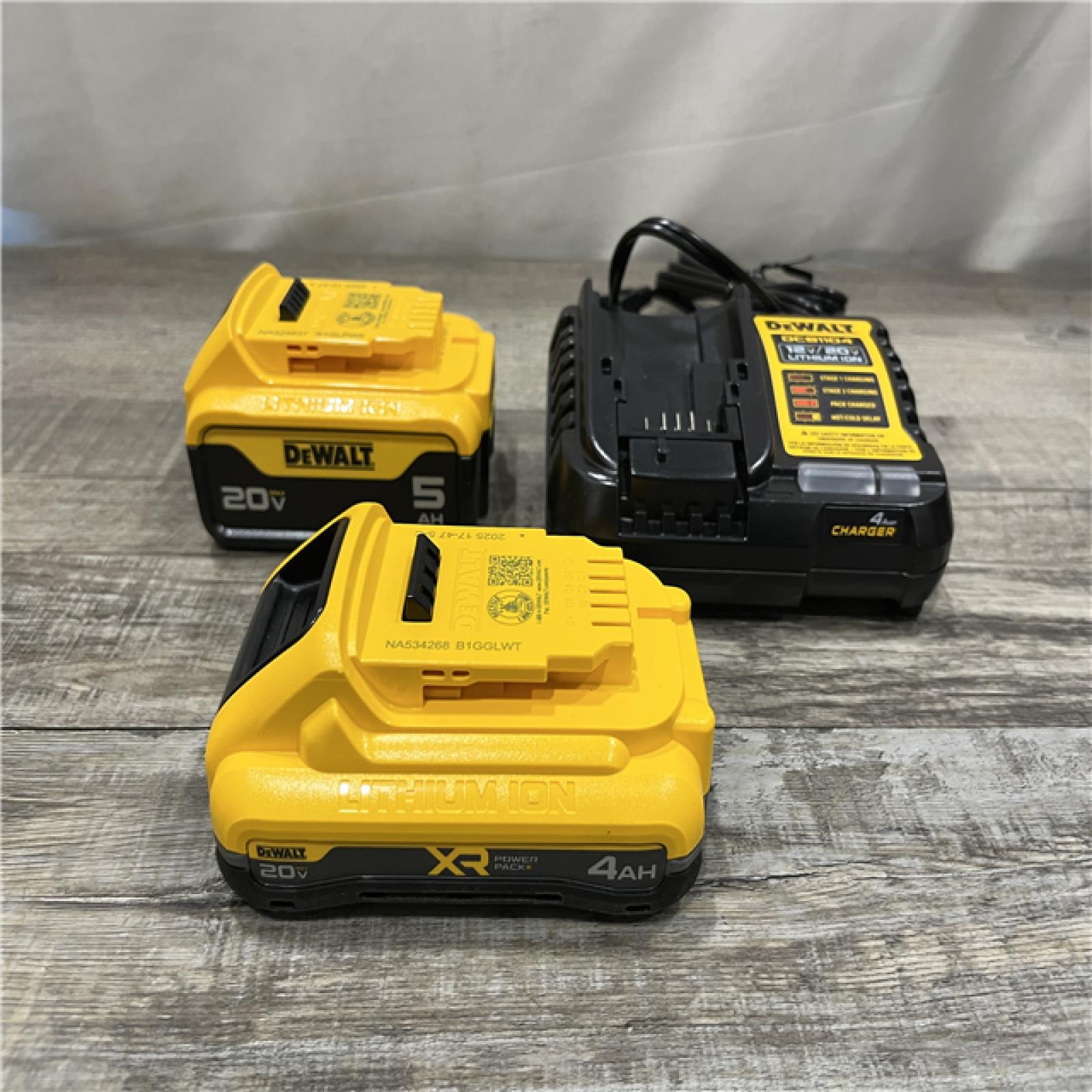 AS-IS DEWALT 20V MAX Lithium-Ion Starter Kit with 4.0 Ah and 5.0 Ah Batteries and Charger