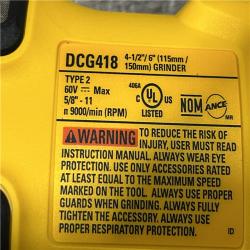 AS-IS DEWALT FLEXVOLT 60V MAX Cordless Brushless 4.5 in. to 6 in. Small Angle Grinder with Kickback Brake (Tool Only)