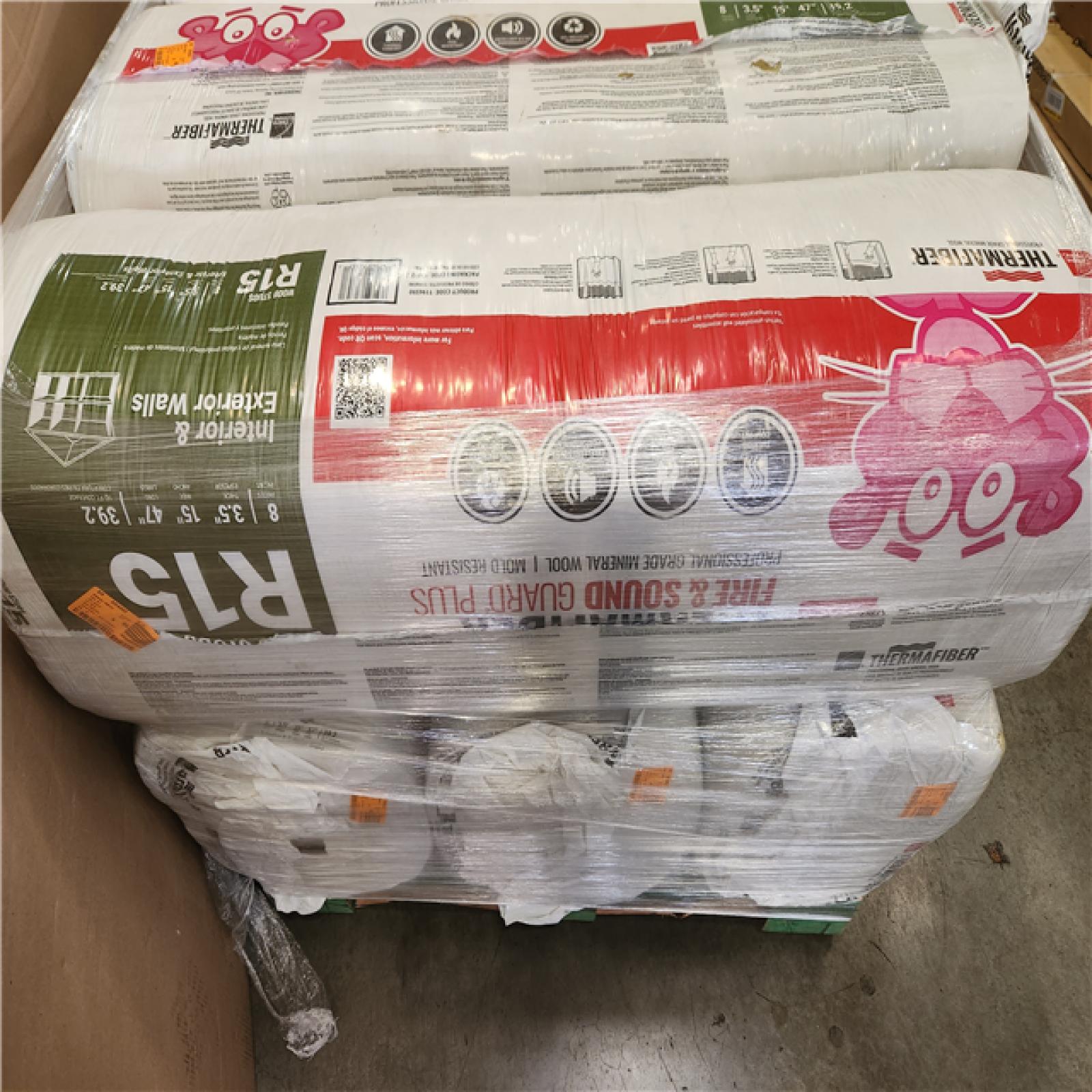 Phoenix NEW Owens Corning 15 in. x 47 in. R15 Thermafiber Fire and Sound Guard Plus Mineral Wool Insulation Batt Pallet (6-Bags)